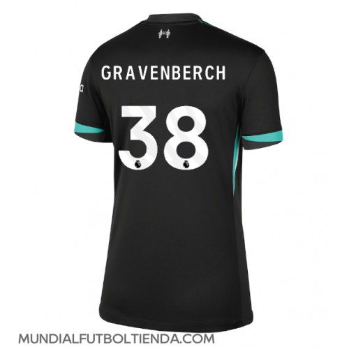 Camiseta Liverpool Ryan Gravenberch #38 Segunda Equipación Replica 2024-25 para mujer mangas cortas